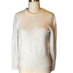 Banana Republic Puff Sleeve Ivory Alpaca Wool Sweater Women's Size Medium